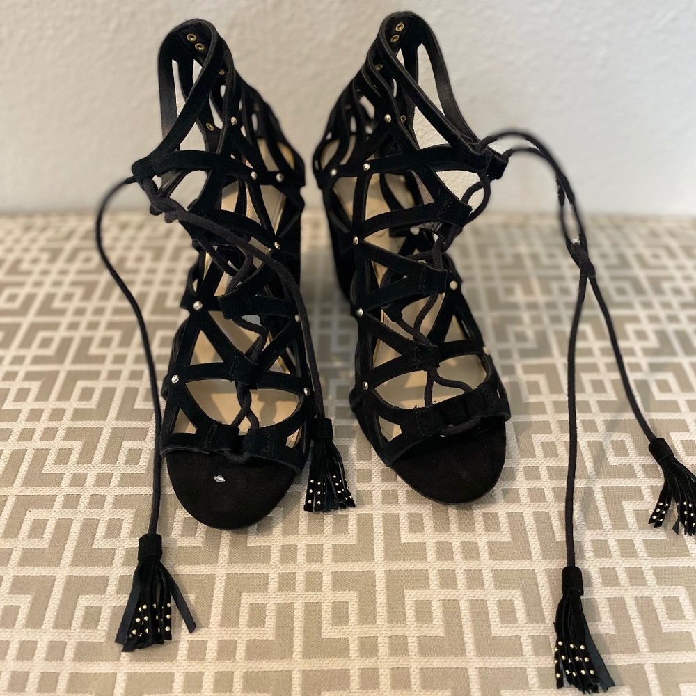 Jessica Simpson Suede Cage Heels Sz 6- Almost New!